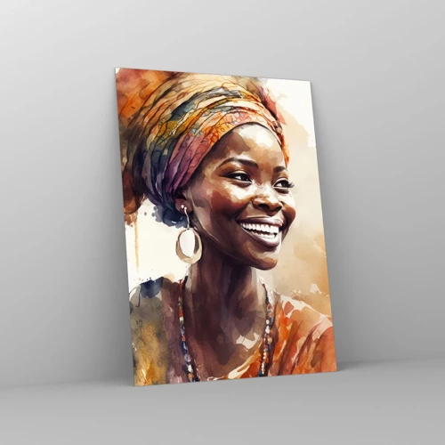 Quadro em vidro - Rainha africana - 50x70 cm