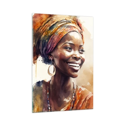 Quadro em vidro - Rainha africana - 80x120 cm