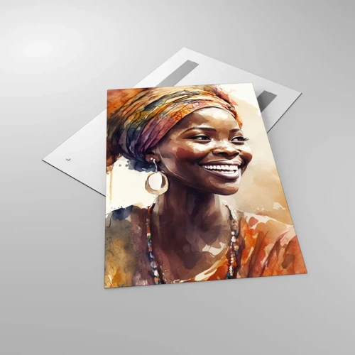 Quadro em vidro - Rainha africana - 80x120 cm