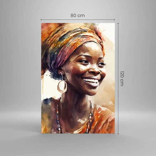 Quadro em vidro - Rainha africana - 80x120 cm