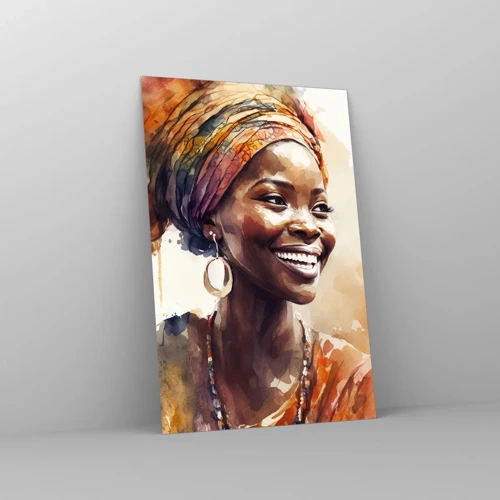 Quadro em vidro - Rainha africana - 80x120 cm