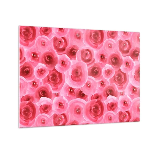 Quadro em vidro - Rosas acima e abaixo - 70x50 cm
