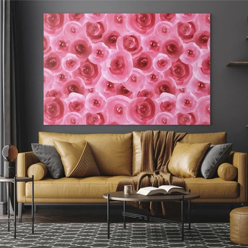 Quadro em vidro - Rosas acima e abaixo - 70x50 cm