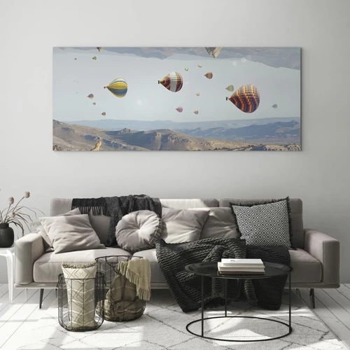 Quadro em vidro - Tudo é possível aqui - 100x40 cm