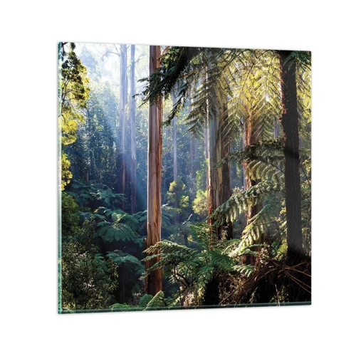 Quadro em vidro - Um conto de fadas da floresta - 70x70 cm