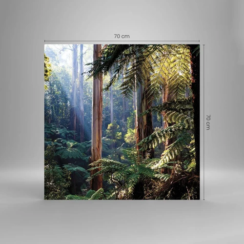 Quadro em vidro - Um conto de fadas da floresta - 70x70 cm