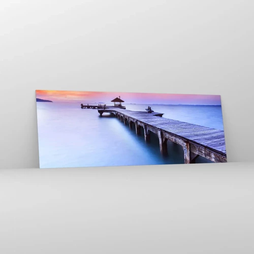 Quadro em vidro - Um mar de paz no horizonte - 140x50 cm