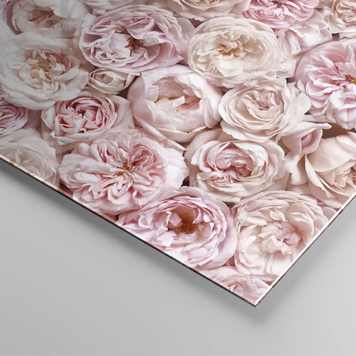 Quadro em vidro - Uma cama de rosas - 160x50 cm