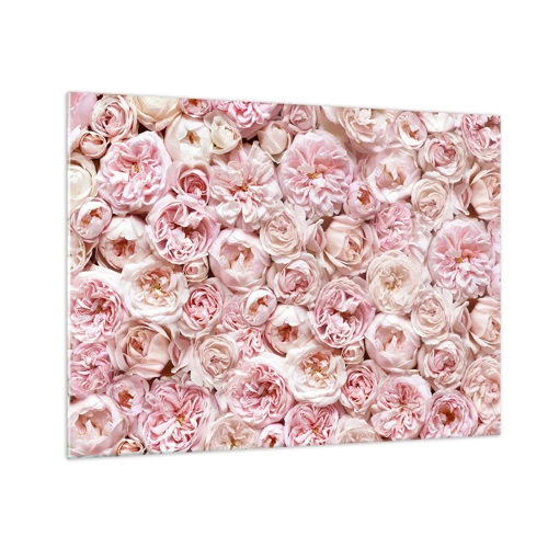 Quadro em vidro - Uma cama de rosas - 70x50 cm