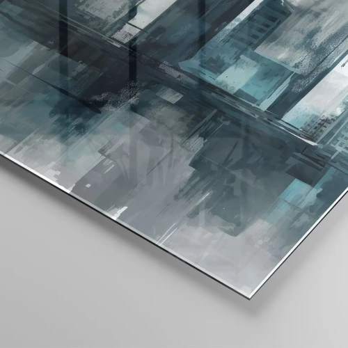 Quadro em vidro - Uma cidade da cor da chuva - 70x50 cm