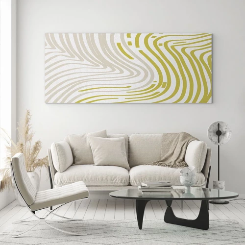 Quadro em vidro - Uma composição com uma curvatura suave - 100x40 cm