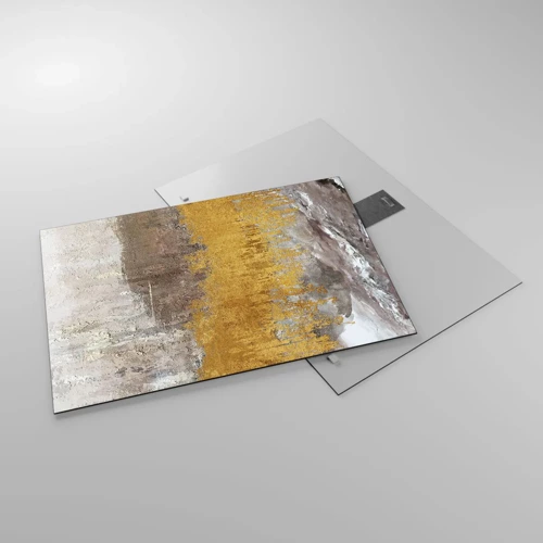 Quadro em vidro - Uma explosão dourada - 70x50 cm