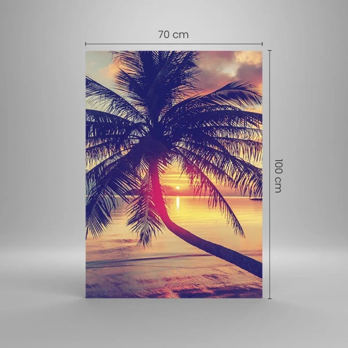 Quadro em vidro - Uma noite sob as palmeiras - 70x100 cm