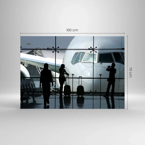 Quadro em vidro - Vis a vis no aeroporto - 100x70 cm