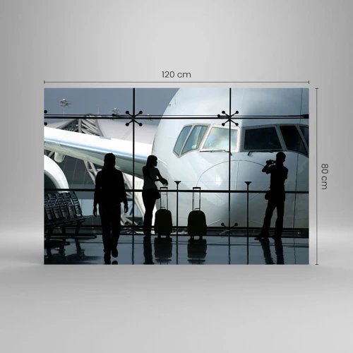 Quadro em vidro - Vis a vis no aeroporto - 120x80 cm