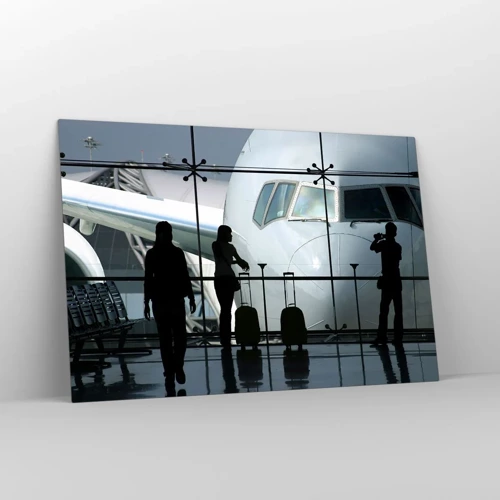 Quadro em vidro - Vis a vis no aeroporto - 120x80 cm