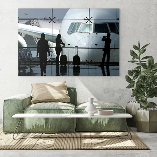 Quadro em vidro - Vis a vis no aeroporto - 70x50 cm