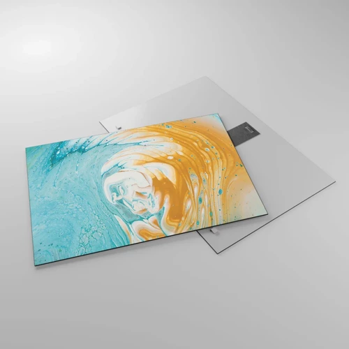 Quadro em vidro - Vórtice em pastel - 70x50 cm