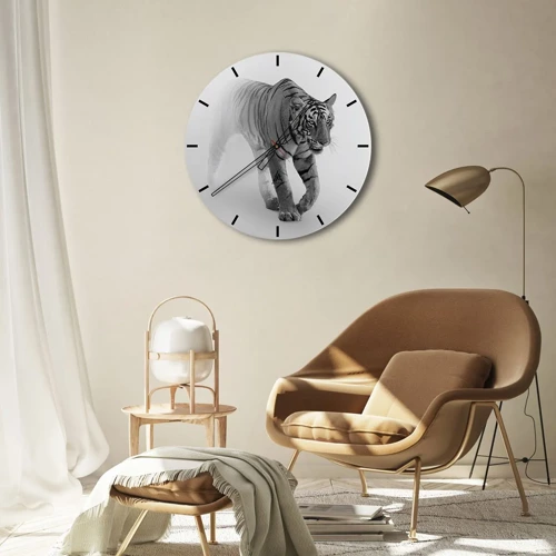 Relógio de parede - Relógio em vidro - À espreita na névoa - 30x30 cm