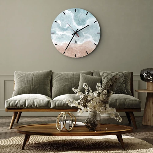 Relógio de parede - Relógio em vidro - Abstração de nuvem - 30x30 cm