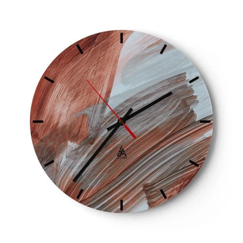 Relógio de parede - Relógio em vidro - Abstração de outono e vento - 30x30 cm