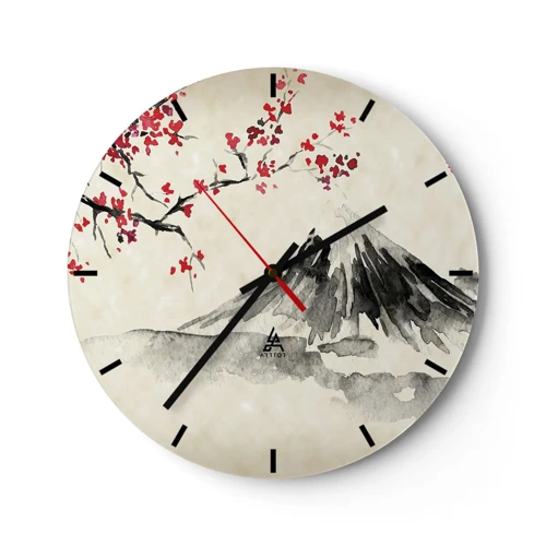 Relógio de parede - Relógio em vidro - Ame o Japão - 30x30 cm
