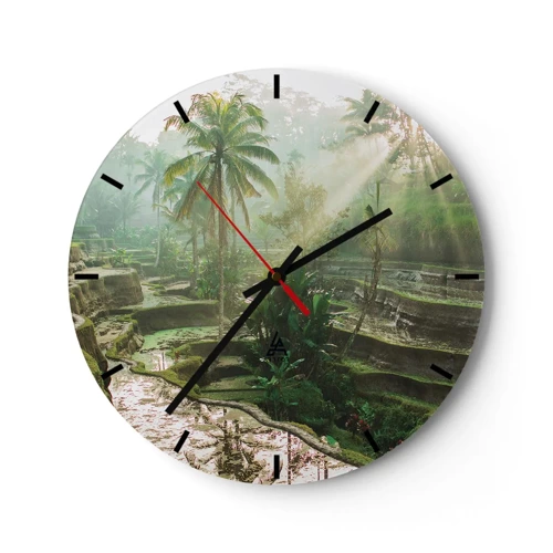 Relógio de parede - Relógio em vidro - Crescer ao sol - 30x30 cm