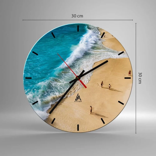 Relógio de parede - Relógio em vidro - E depois o sol, a praia… - 30x30 cm