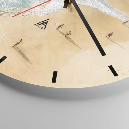 Relógio de parede - Relógio em vidro - E depois o sol, a praia… - 30x30 cm