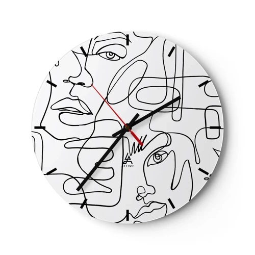 Relógio de parede - Relógio em vidro - Em emoções emaranhadas - 30x30 cm