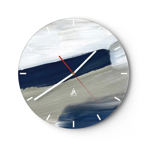 Relógio de parede - Relógio em vidro - Encontro com a brancura - 30x30 cm