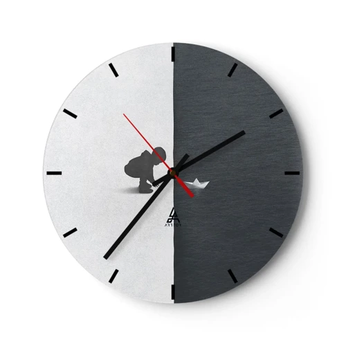 Relógio de parede - Relógio em vidro - Grande expedição - 30x30 cm