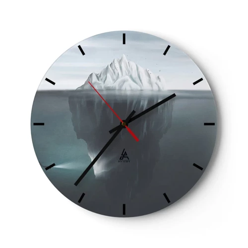 Relógio de parede - Relógio em vidro - Mistério subaquático - 30x30 cm