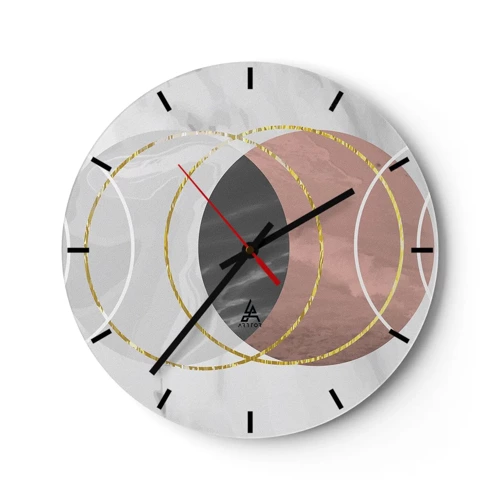 Relógio de parede - Relógio em vidro - Música das esferas - 30x30 cm