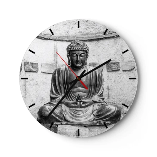 Relógio de parede - Relógio em vidro - Na fonte da paz - 30x30 cm