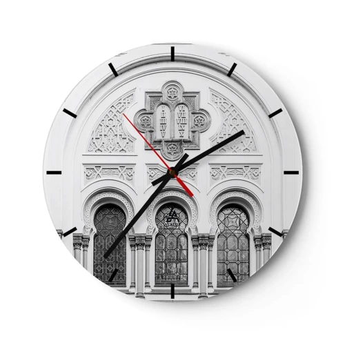 Relógio de parede - Relógio em vidro - Na fronteira das culturas - 30x30 cm