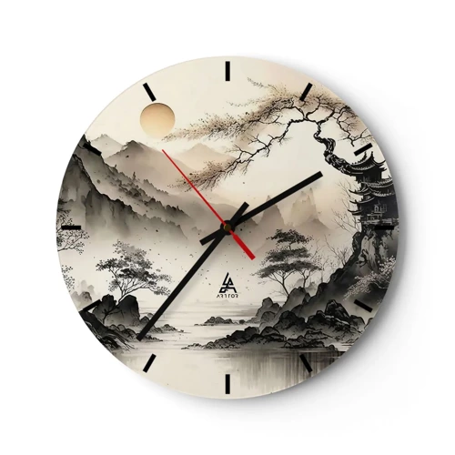 Relógio de parede - Relógio em vidro - O charme único do Oriente - 30x30 cm