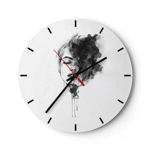 Relógio de parede - Relógio em vidro - O que sonha uma rapariga - 30x30 cm