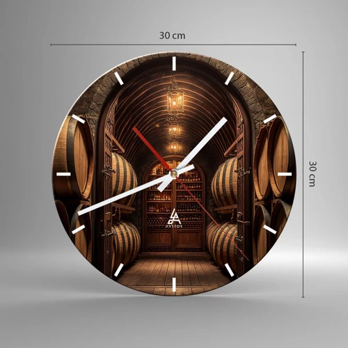 Relógio de parede - Relógio em vidro - Porão atmosférico - 30x30 cm