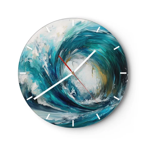 Relógio de parede - Relógio em vidro - Portal do mar - 30x30 cm
