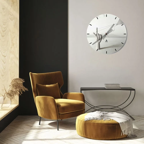 Relógio de parede - Relógio em vidro - Prova de força - 30x30 cm