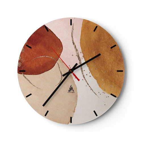 Relógio de parede - Relógio em vidro - Redondeza e movimento - 30x30 cm