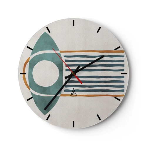 Relógio de parede - Relógio em vidro - Sinais e rituais - 30x30 cm