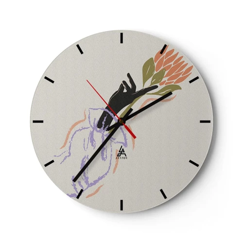 Relógio de parede - Relógio em vidro - Toque fraterno - 30x30 cm