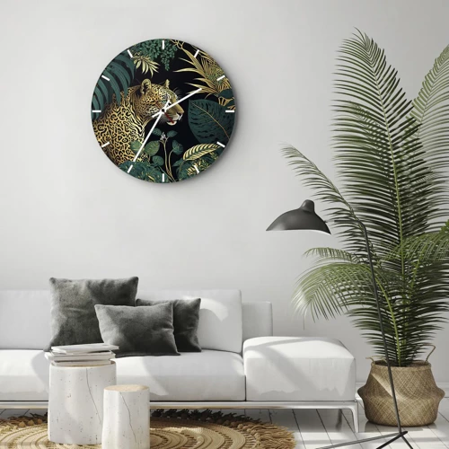 Relógio de parede - Relógio em vidro - Um anfitrião na selva - 30x30 cm