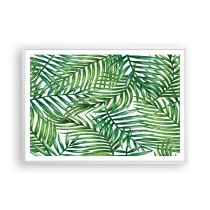 Pôster em moldura branca - Sob as folhas verdes - 100x70 cm