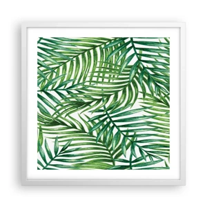 Pôster em moldura branca - Sob as folhas verdes - 50x50 cm