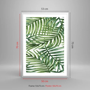 Pôster em moldura branca - Sob as folhas verdes - 50x70 cm