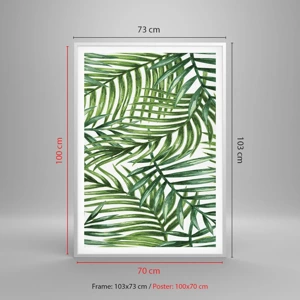 Pôster em moldura branca - Sob as folhas verdes - 70x100 cm