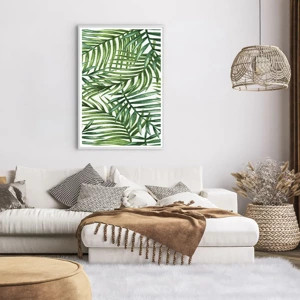 Pôster em moldura branca - Sob as folhas verdes - 70x100 cm